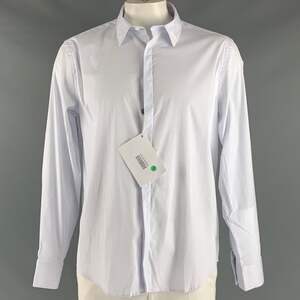 JOHN RICHMOND Size XL White Solid Cotton Blend Button Up Long Sleeve Shirt